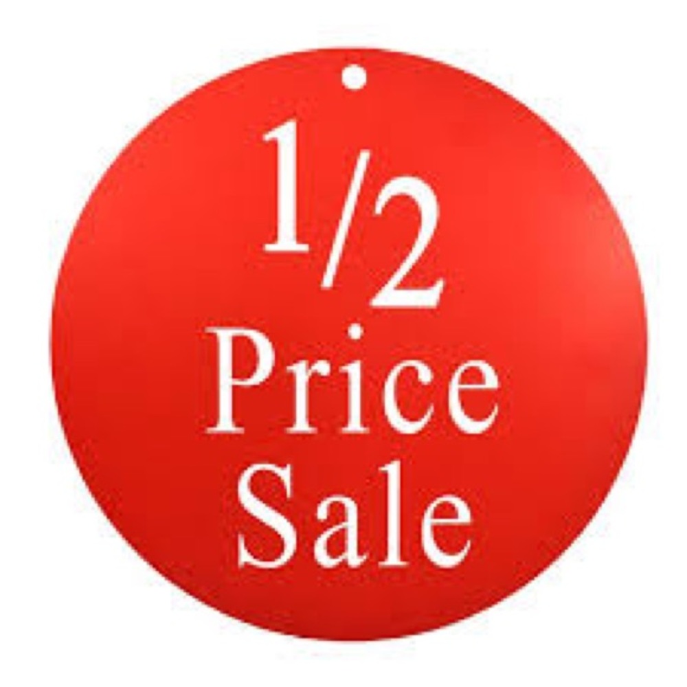 All Clothing is 1/2 the Price.